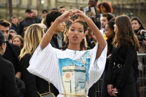 Willow Smith Paris Fashion Week Louis Vuitton Women/Winter 2019, Musée du Louvre le 5 Mars.